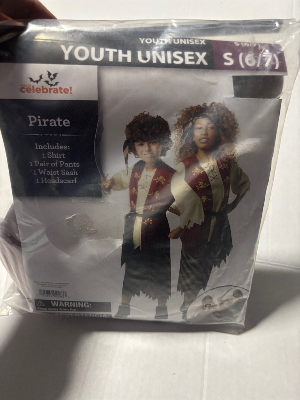 Youth Unisex Pirate Costume in Red and Black